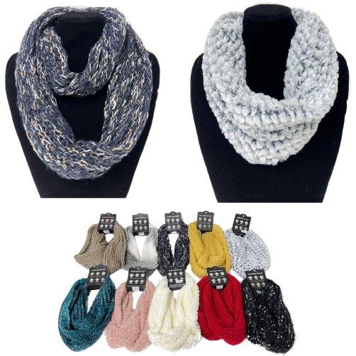 Over Stock Mix & Match Knitted & Fur Infinity SCARF